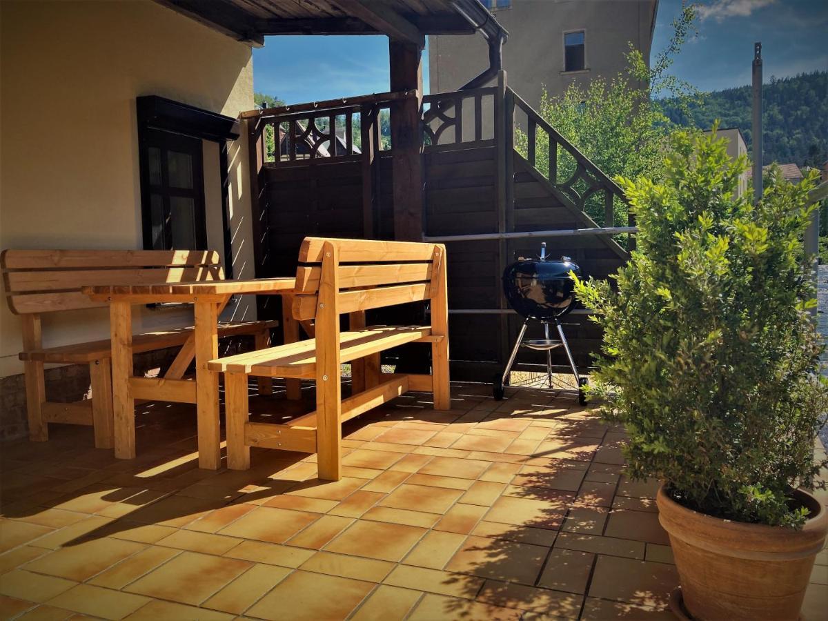 Sandstein-Ferien, Kamin, Fewo "Wanderfalke", Zentral & Ruhig, Terrasse, Saechs Schweiz Königstein an der Elbe Exteriér fotografie